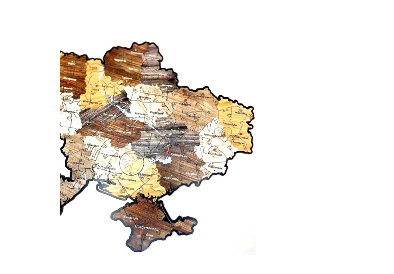 Фігурний дерев'яний пазл PuzzleOK "Карта України" А3 PuzA3-012101