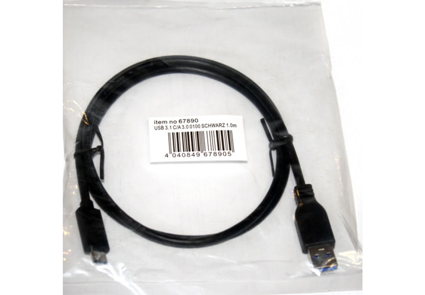 Кабель пристроїв, USB3.0 A->3.1C M/M 1.0m. 3xShielded A 67890