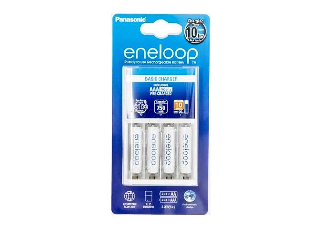 Зарядний пристрій Eneloop Panasonic Basic Charger New + 4xAAA 750 mAh K-KJ51MCC04E