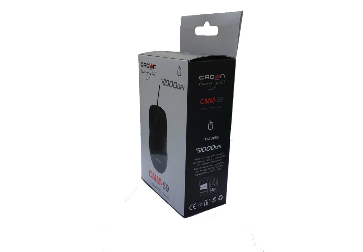 Мишка оптична Crown USB CMM-59