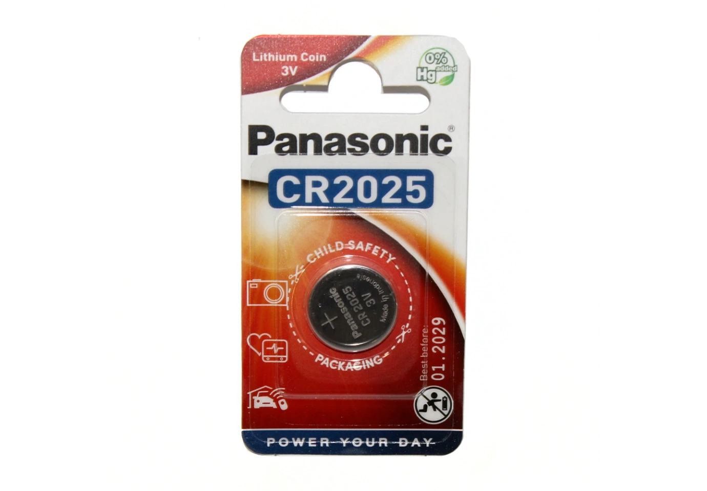 Батарейка Panasonic CR-2025, Lithium, 3 v, таблетка, 1 штука в блістері CR2025