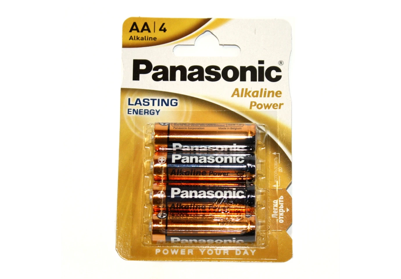 Батарейка Panasonic LR06, Alkaline Power (Bronze), 1.5 v, пальчик, 4 штуки в блістері LR06