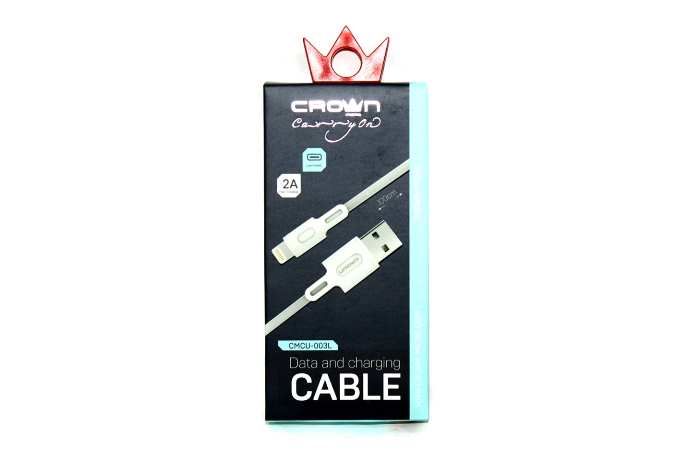Кабель Crown USB 2.0A - Lightning 1.0м CMCU-003L