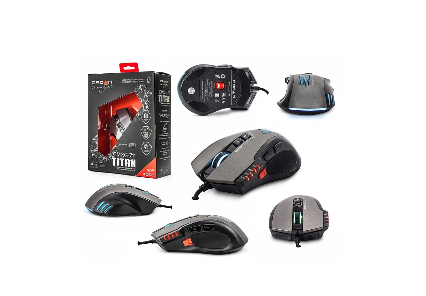 Мишка оптична Crown USB ігрова CMXG-711