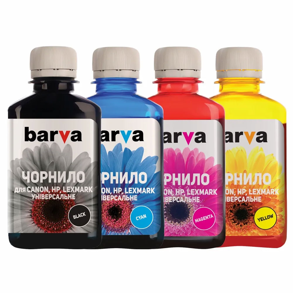 Комплект чорнил BARVA HP/Canon/Lexmark універсальні №4 4 х 180 мл CU4-180-MP