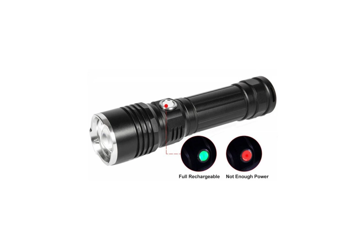 Ліхтар Quantum ручний Solid-M 10W LED з USB + з акумулятором Li-ion18650/1500mAh QM-FL1020-18650