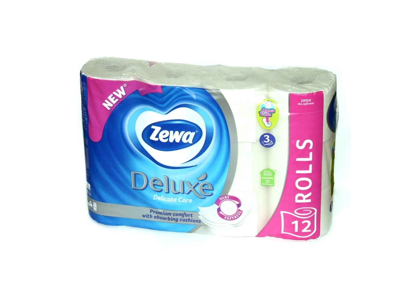 Туалетний папір ZEWA Deluxe 3-х шаровий білий 12 штук в упаковці 144029