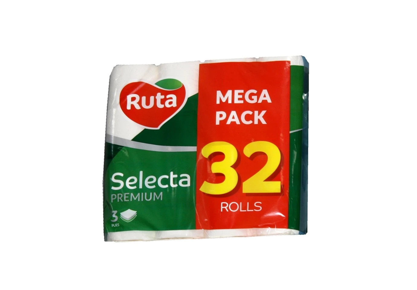 Туалетний папір Ruta Selecta 3 шари, 32 штуки в упаковці