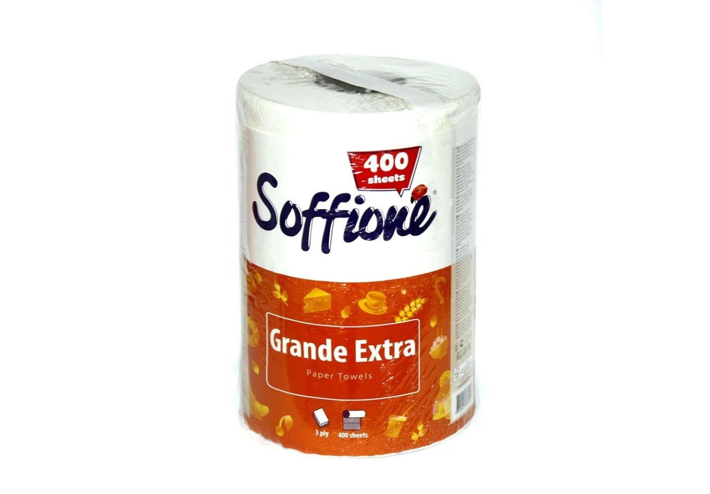 Рушники паперові Soffione Grande Extra 1 рулон, 3-х шарові 400 відривів