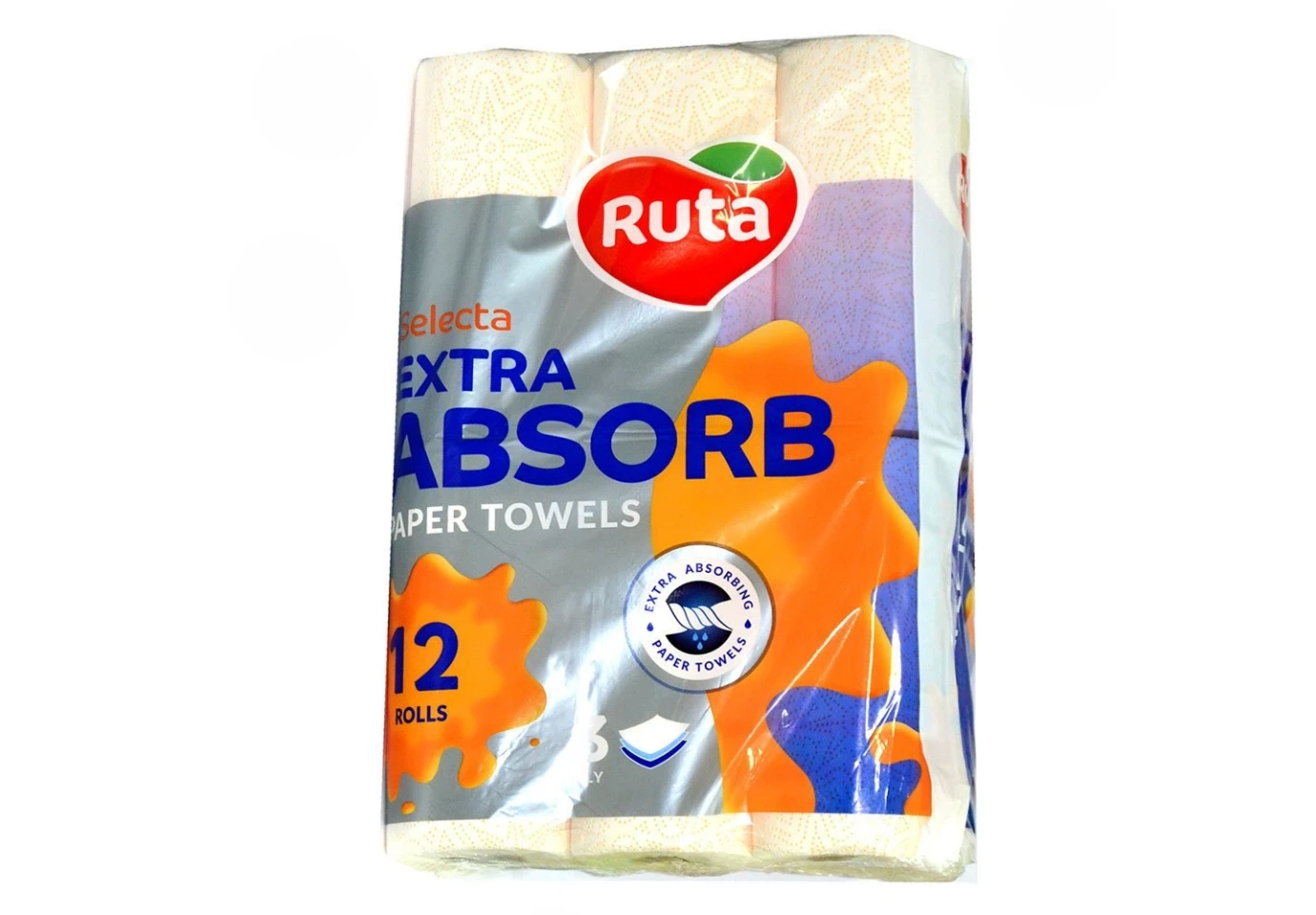 Рушники паперові Ruta Selecta 3-х шарові 12 рулонів в упаковці
