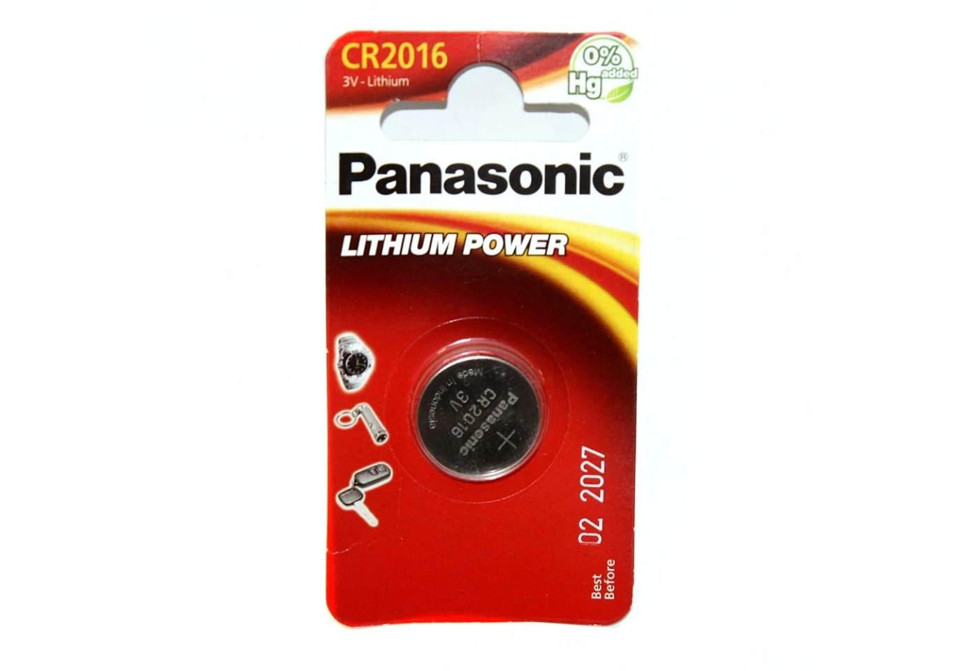 Батарейка Panasonic CR-2016, Lithium, 3 v, таблетка, 1 штука в блістері CR2016