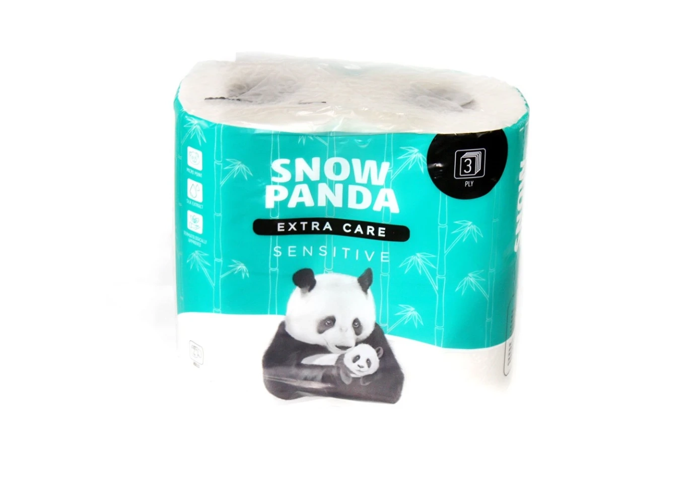 Туалетний папір СНІЖНА ПАНДА Extra Care sensitive  3-х шар.4 штуки в упаковці 060100295