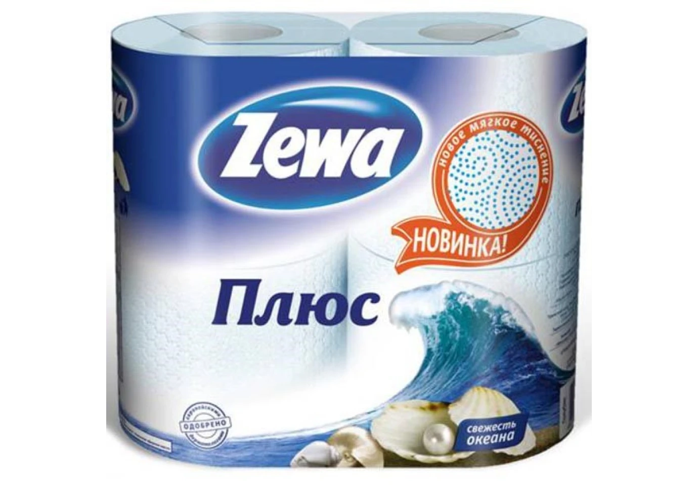 Туалетний папір ZEWA Плюс 2 шари, 184 аркуші, 4 штуки в упаковці, Aqua Tube, запах асорті