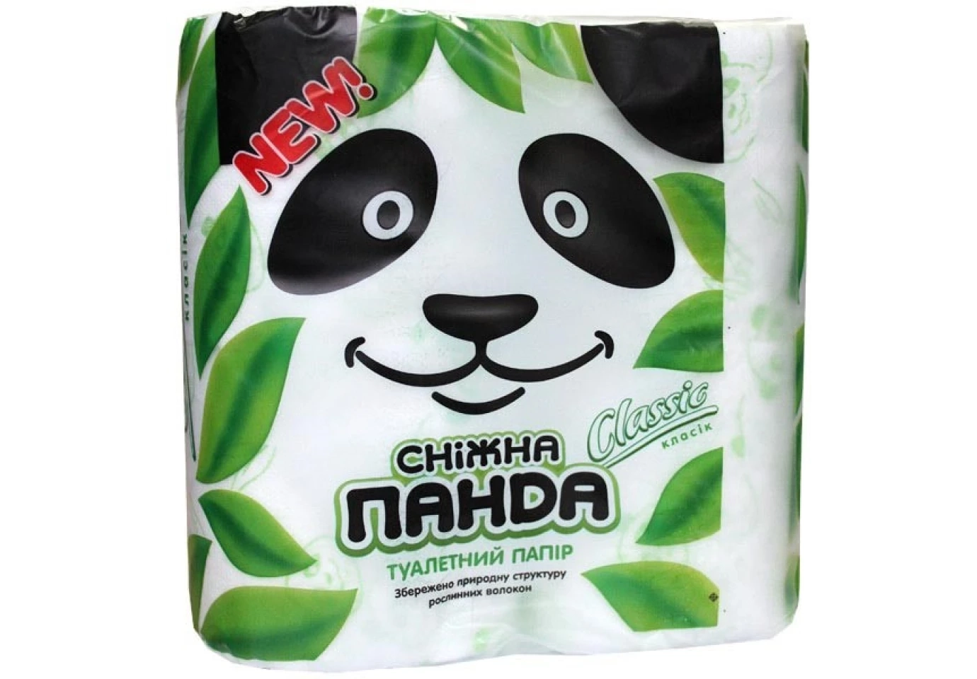 Туалетний папір СНІЖНА ПАНДА Classic, 2 шари, 4 штуки в упаковці 060100245