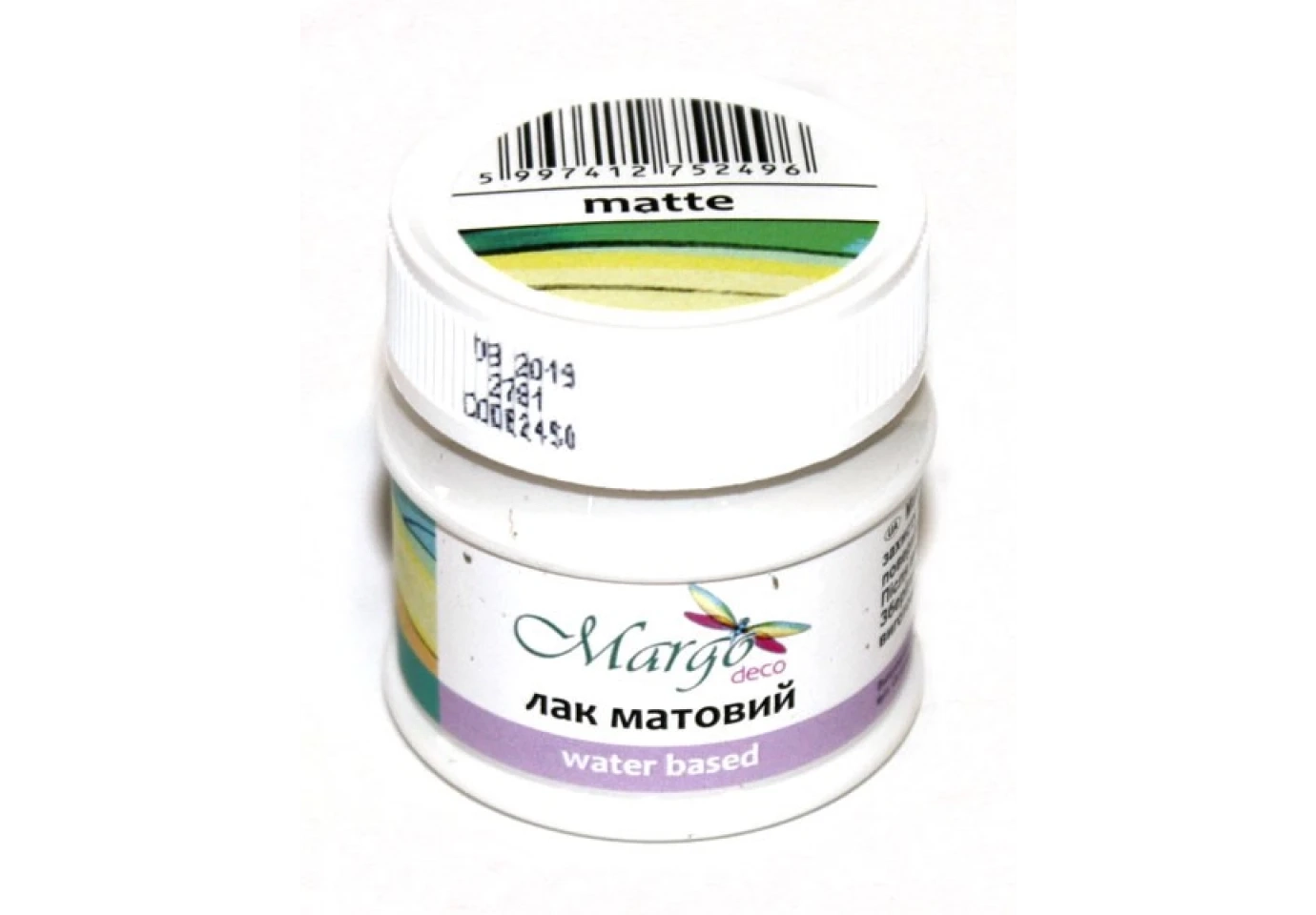 Лак матовий Margo на водній основі 50 мл ROSA 005249