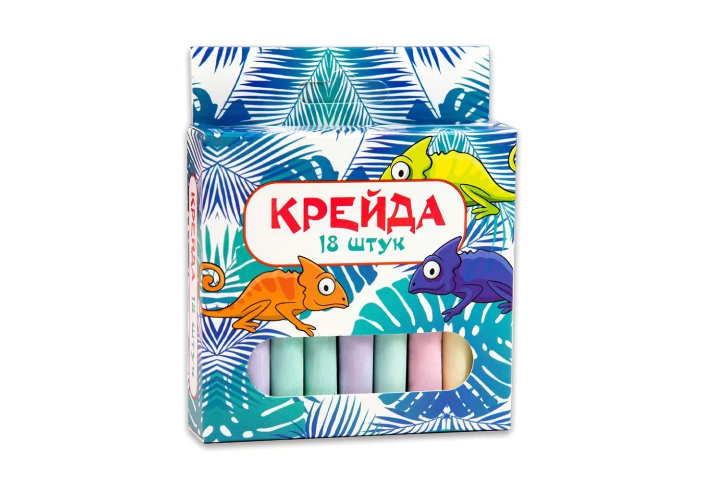 Крейда Strateg маленька 8 см, кругла, різнокольорова, 18 штук, картон 50107
