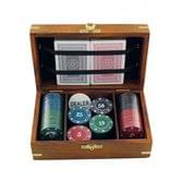 Поккерная игра (100 фишек) Sea Club в деревяной коробке 9468.V
