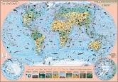 Карта мира - животные М1: 35 500 000,100 х 70 см, ламинация