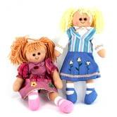 Лялька з тканини h=35 см у рожевій / голубій сукні HM8005D/07161-2