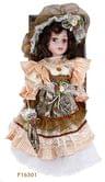 Кукла керамическая h=30 см коричневая платье в викторианском стиле, в подарочной коробке F16301