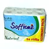 Туалетний папір Soffione Natural 3 шари 24 штуки в упаковці