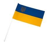 Прапор України 14‚5 х 23 см габардин з тризубом, на паличці П-3 гТ