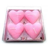 Набор свечек Сердечки 4 штуки, 11,5 х 11 х 2,5 см, цвет розовый 32115A