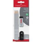 Набір Faber-Castell Exam Set: 3 чорнографітних олівця B + гумка + точилка, блістер 217079