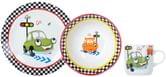 Набір дитячої посуди LIMITED EDITION Funny Car 3 предмети (супова тарілка 15см + тарілка 18см+ горня С298
