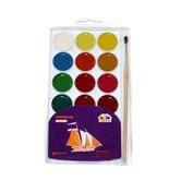 Фарба акварельна Гамма "Творчість" 18 кольорів, з пензликом, пластикова коробка 400103