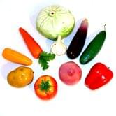 Муляжи "Овощи" 10 штук, демонстрационный набор, пенопласт E-VEG