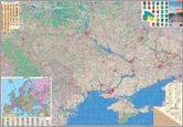 Автокарта: Украина - Европа М1 : 850000, 160 х 110 см, 2 листа, бумага / ламинация