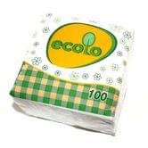 Серветки паперові ECOLO 24 х 24 см, 1-шарові, 100 штук в упаковці, асорті