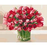 Картина  по номерам Идейка 40 х 50 см "Жаркие тюльпаны", полотно, акриловые краски, кисточки КН3058