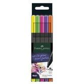 Ручка лінер Faber-Castell Grip 0,4 мм Fine Pen Neon, набір 5 штук, картон 151603