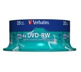 Диск DVD-RW Verbatim 4 7Gb 4x cake 25шт