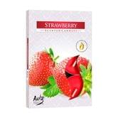 Свічка таблетка Bispol ароматична Strawberry, 6 штук в упаковці p15-73