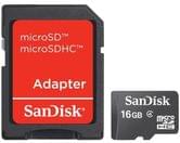 Карта памяти SanDisk 16Gb Micro SDHC Class 4 + SDадаптер SDSDQM-O16G-B35A