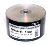 Диск DVD-R CMC 16х 4 7Gb cake 50 штук в упаковке Printable Silver