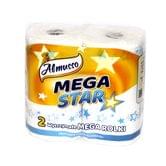 Салфетки бумажные Almusso Mega Star 2-х слойные, 100 листов, 2 штуки в упаковке