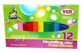 Пластилін VGR Happy Kids 12 кольорів, 210 г, картонна упаковка з європідвісом 260012