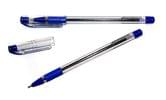 Ручка масляна Hiper Ace 0.7 мм, прозорий корпус, колір синій HO-515