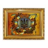 Картина с янтарем Гранд Презент Герб Украины 15 х 20 см Г-12