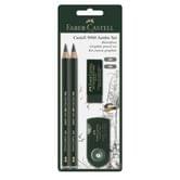 Набор Faber-Castell карандаши чернографитные Castell 9000 Jumbo 2 штуки + гумка + точилка 119398