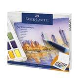 Фарби акварельні Faber-Castell, 24 кольори + пензлик з резервуаром, в пластмасовій коробці 169724