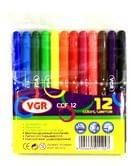 Фломастеры VGR Happy Kids 12 цветов, толщина линии 4,4 мм, толстый корпус, ПВХ упаковка CCF-12