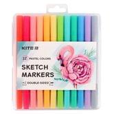Скетч маркеры Kite Pastel набор 12 цветов, на водной основе K22-045