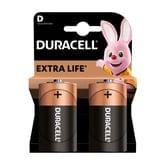 Батарейка Duracell LR20/MN1300 Alkaline "Extra Life", 2 штуки в упаковке, цена за упаковку