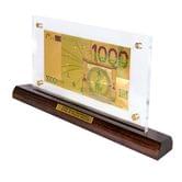 Банкнота с золотым напылением Гранд Презент на подставке "1000 EURO"  18 х 14,3 х 6 см ГП60075