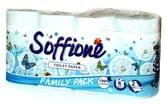 Туалетний папір SOFFIONE Family pack 2 шари, 8 штук в упаковці